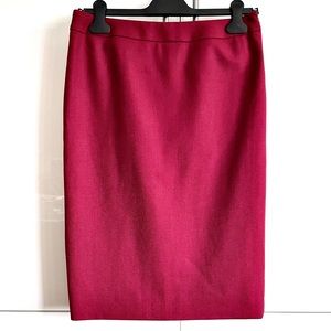 Les Copains Red Virgin Wool Pencil Skirt Size 4 EUC